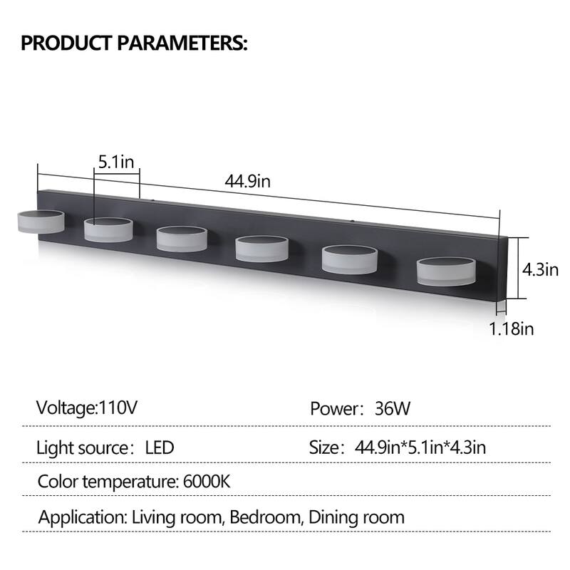 Modern minimalist design Vanity Lighting- 6bulbs