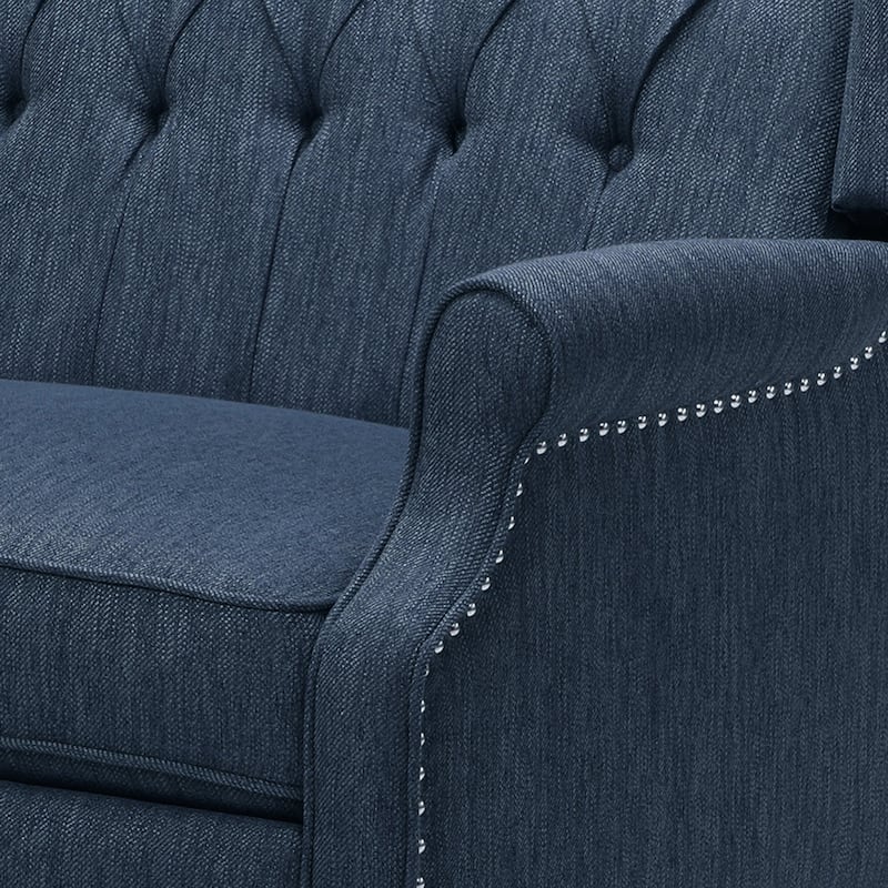 Apaloosa Oversized Tufted Wingback Fabric Push Back Recliner by Christopher Knight Home