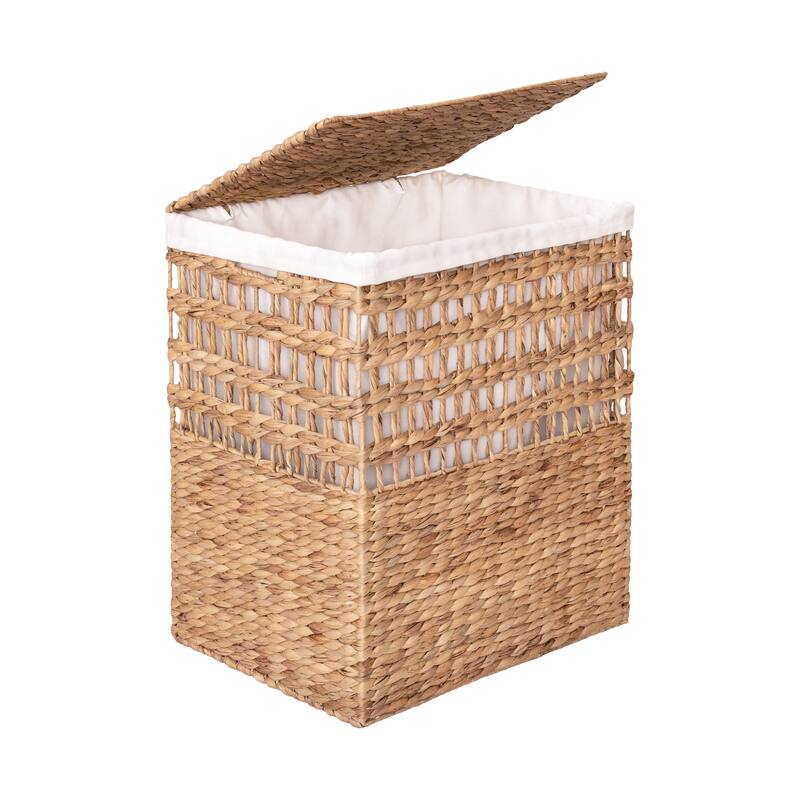Seville Classics 4-Piece Sustainable Water Hyacinth Laundry Hamper and Basket Set