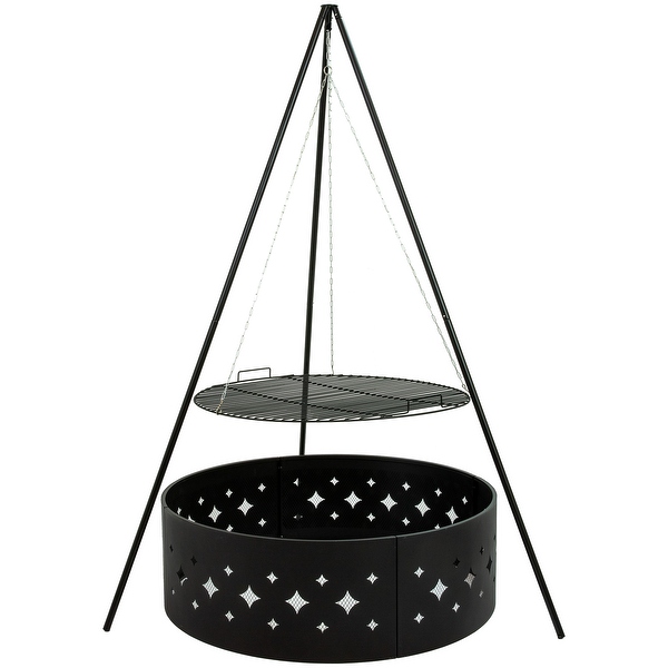 Sunnydaze Campfire Tripod with Grill Grate - 30