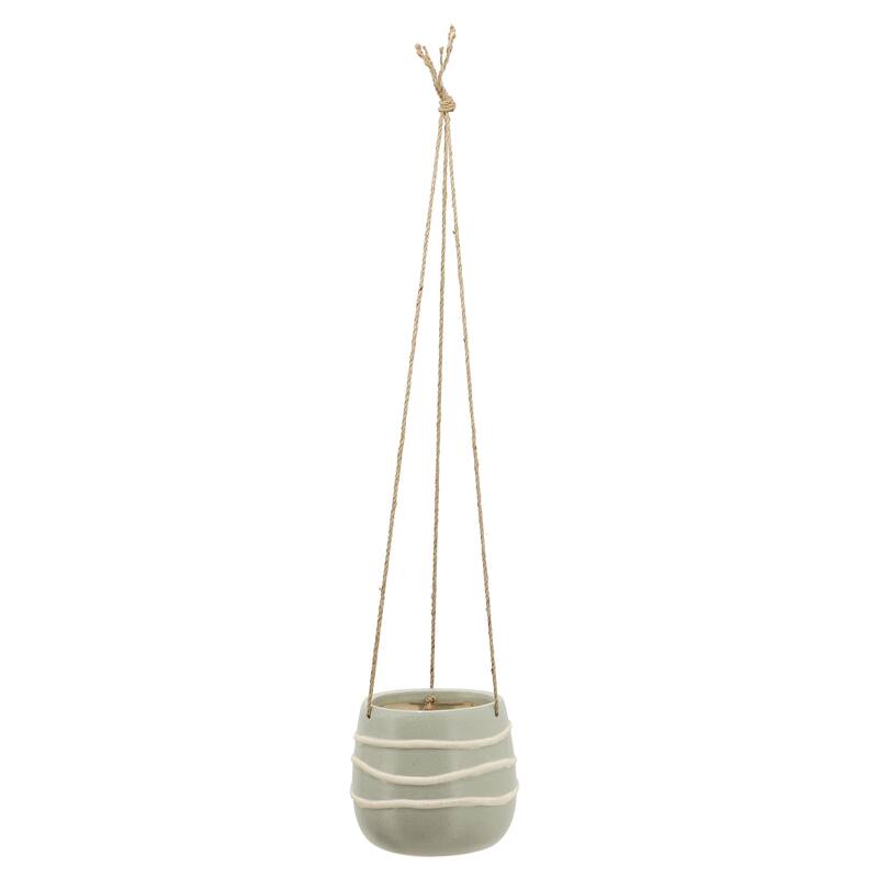 Sagebrook Home Neutral Textured Ceramic Hanging Planter