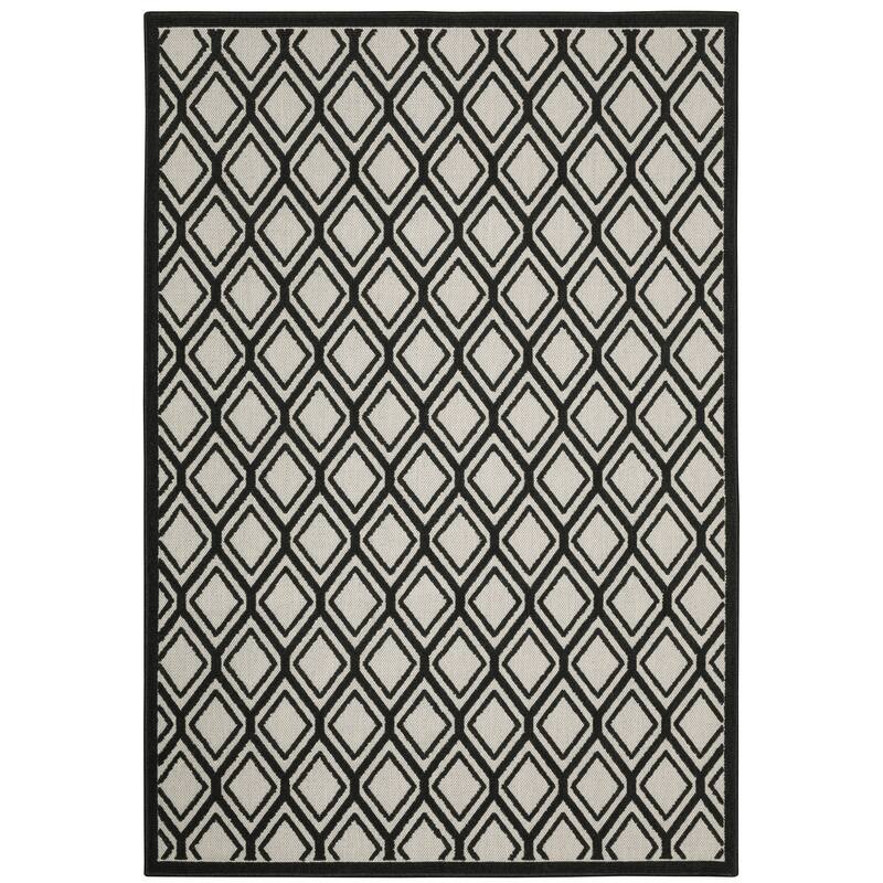 Vista Home Talcot Diamond Relief Grey/ Black Indoor-Outdoor Area Rug - 9'10" X 12'10"