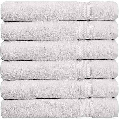 A1HC Hand Towel 6 Piece Set, 500 GSM Duet Technology 100% Ring Spun Cotton, Ultra Soft, Quick Dry, (16"x28")