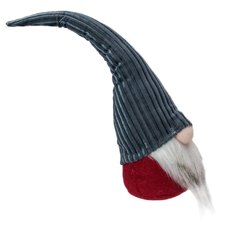 13.5" Gray and Red Christmas Table Top Gnome