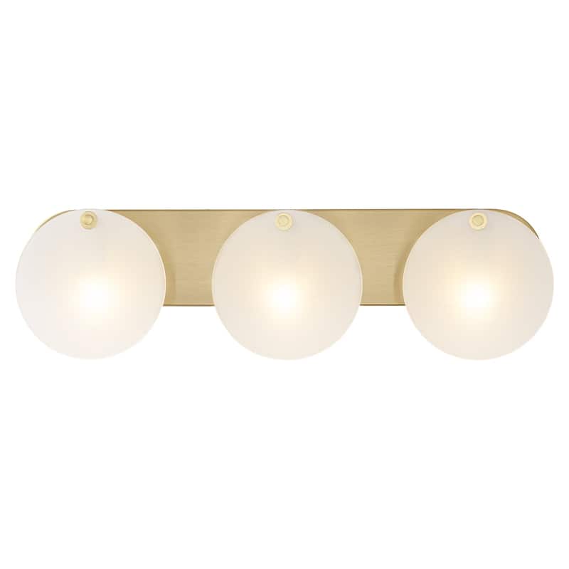 Modern Gold 3-Light Vanity Light Frosted Glass Bathroom Fixture