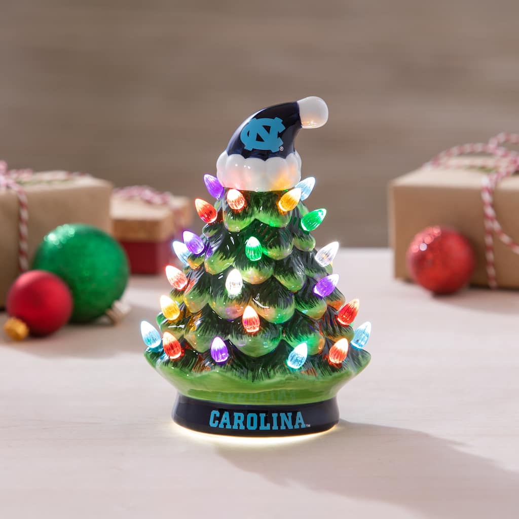 8" LED Ceramic Tabletop Christmas Tree, University of North Carolina