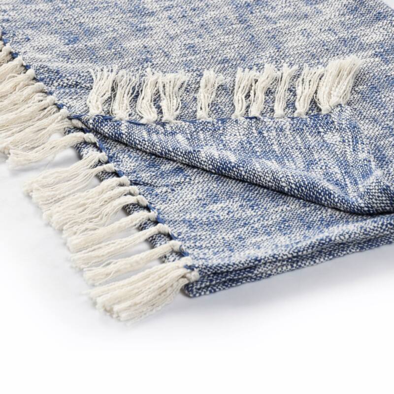 Sevita Boho Chambray Standard Size Throw Blanket with Fringe