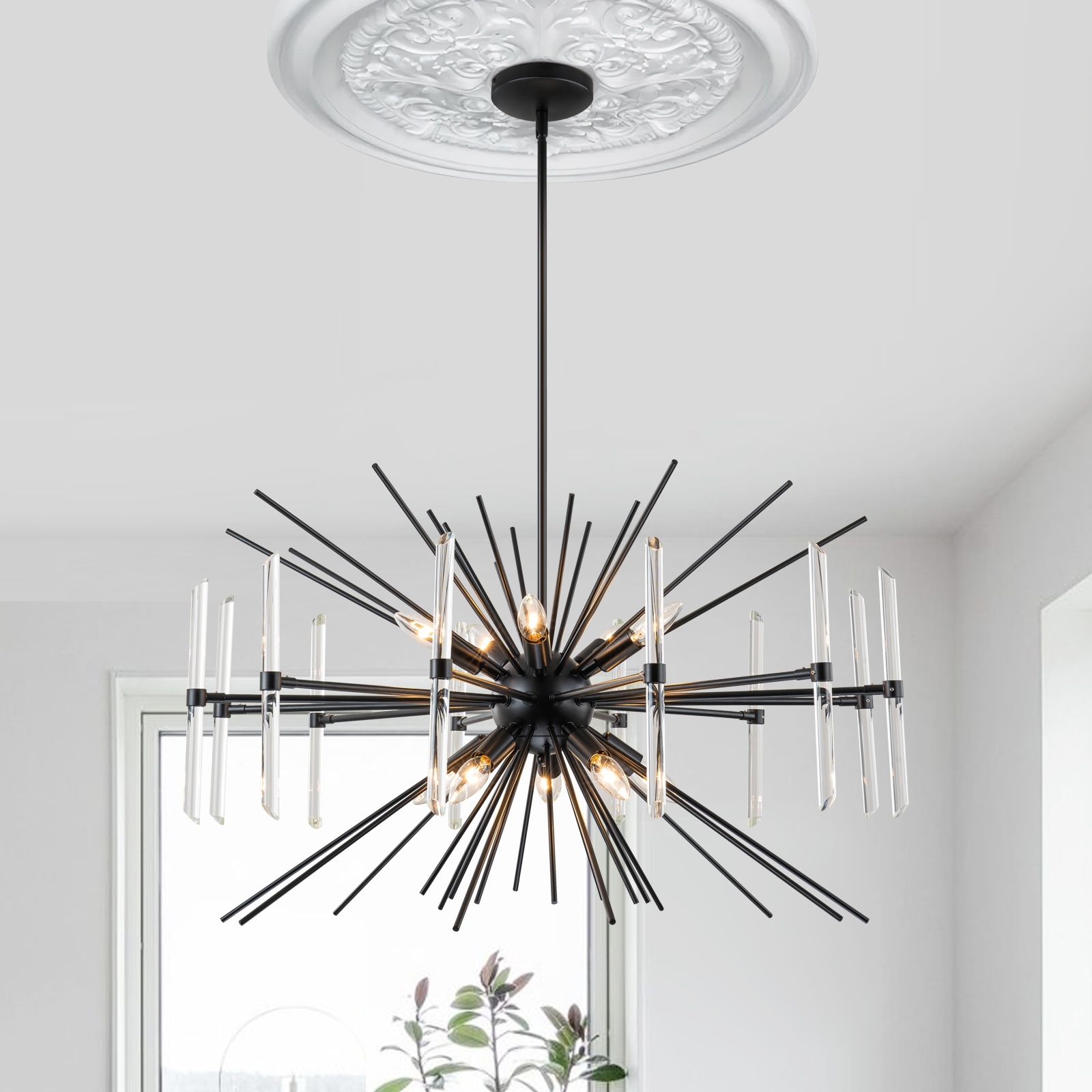 Starsky 10 Light Modern Sputnik Ceiling Light Black Glam Chandelier Bed Bath Beyond 40336810