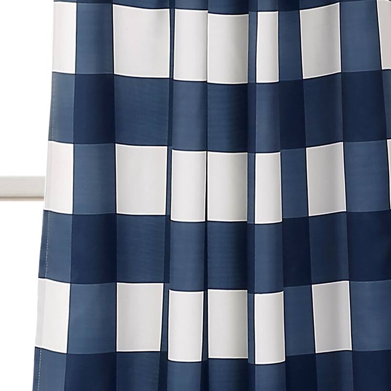 Lush Decor Kelly Checker Room Darkening Window Curtain Panel Pair