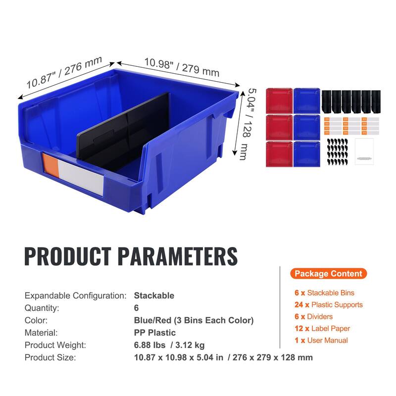 Stackable Storage Bins with Labels, Containers for Closet and Pantry Organization
