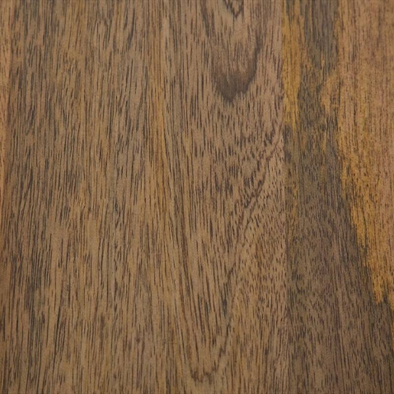 Ceil Accent Table, Round Fluted Walnut Brown Solid Wood Base, 20 Inch