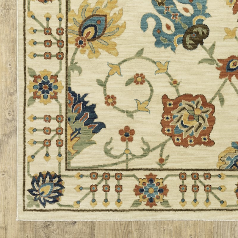 Style Haven Federica Floral Oriental Fringe Edge Area Rug