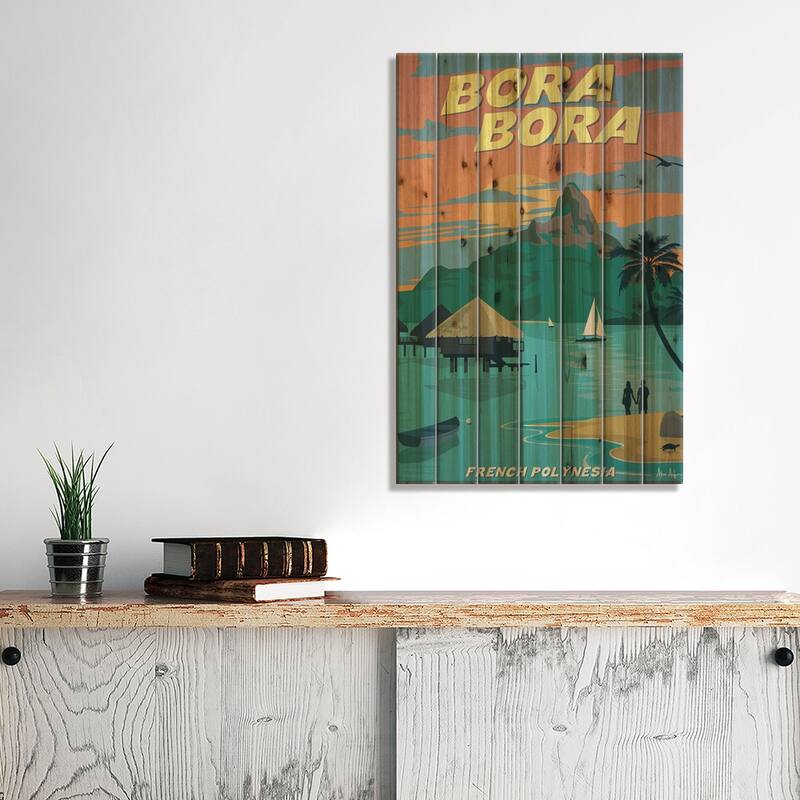 Bora Bora Print On Wood by IdeaStorm Studios - Multi-Color