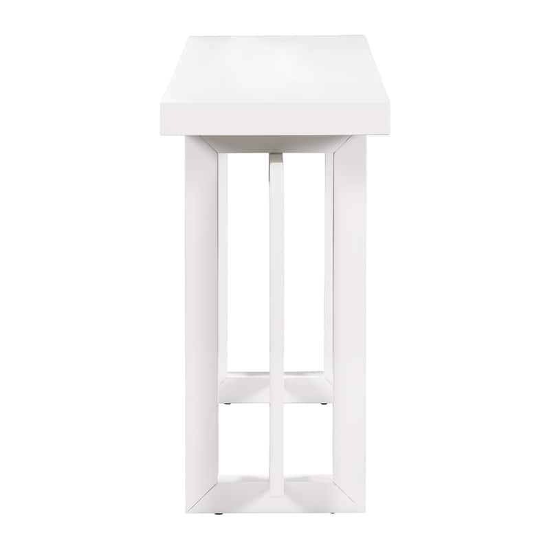 Modern Console Table Sofa Table with Concrete Top, 59'' Long Accent Entryway Table
