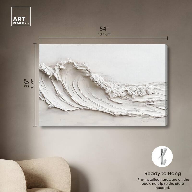 Wave on White Canvas by Art Remedy, Gallery Wrapped
