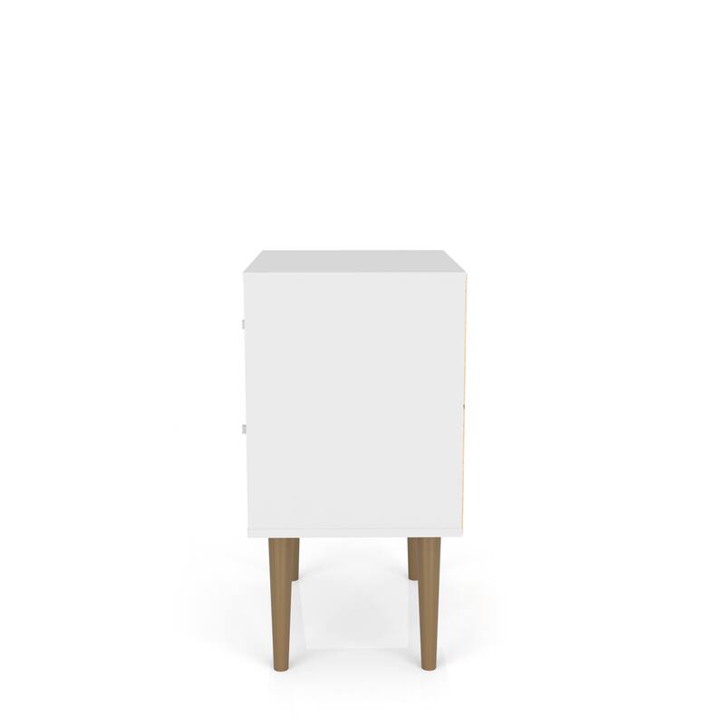 Modern Nightstand with 2 Drawers and Splayed Wood Legs Storage Cabinet