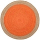 preview thumbnail 124 of 125, SAFAVIEH Handmade Natural Fiber Charlyne Bordered Round Jute Rug 5' Round - Orange/Natural - Round