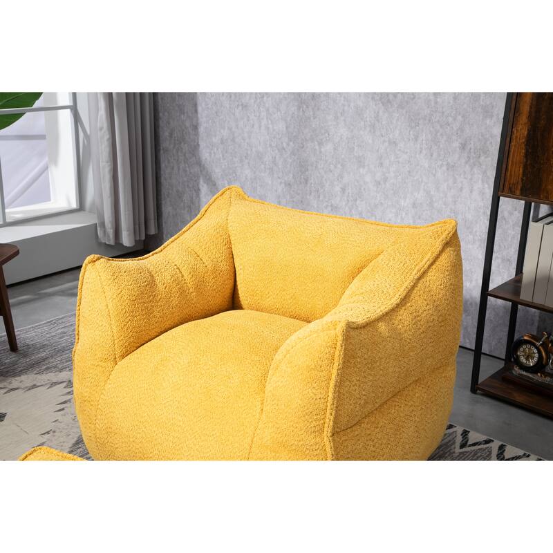 GDFStudio - COOLMORE Boucle Bean Bag Chair with Memory Foam Filling for Ultimate Comfort