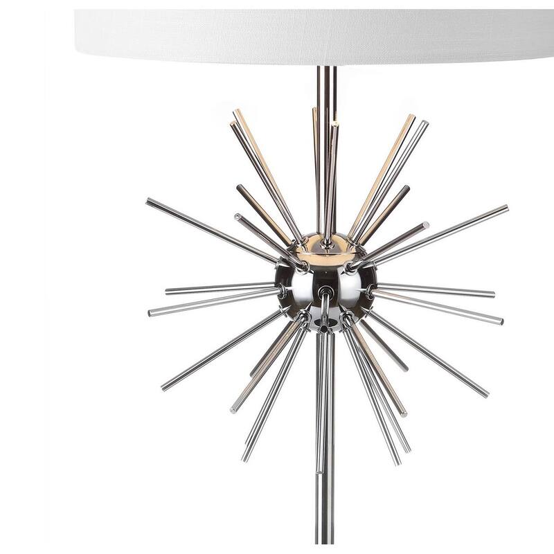 Hall 31.5" Metal/Marble LED Table Lamp, Chrome (Set of 2) by JONATHAN Y