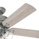 preview thumbnail 7 of 15, Hunter 52" Shady Grove Ceiling Fan with LED Light Kit/ Pull Chain, Standard or Flush Mount - Casual, Transitional