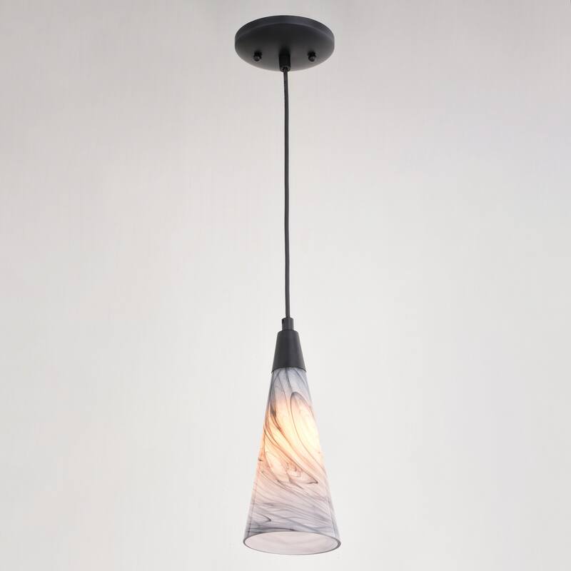 Vaxcel Lighting P0409 Milano 4" Wide Mini Pendant with Marble Glass