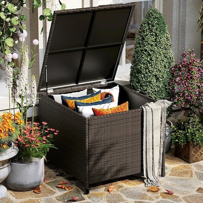 Outdoor Storage Deck Box Waterproof Deck Box With Lockable Lid & Side