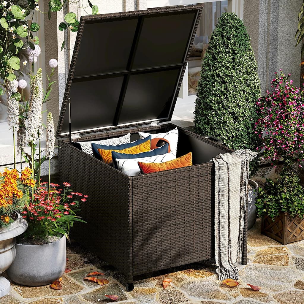 Outdoor Storage Deck Box Waterproof Deck Box With Lockable Lid & Side