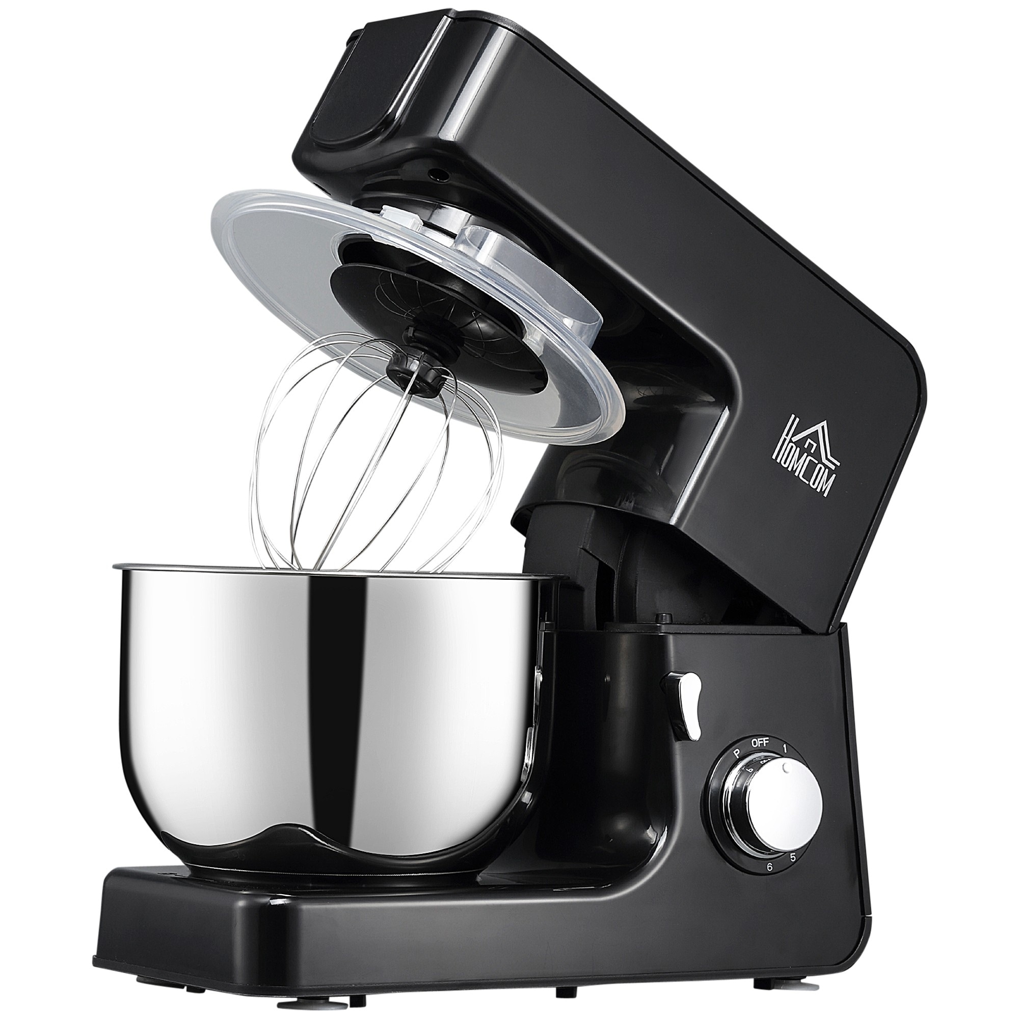 600W Tilt Head Kitchen Electric Mixer with 6 Qt Stainless Steel Mixing Bowl