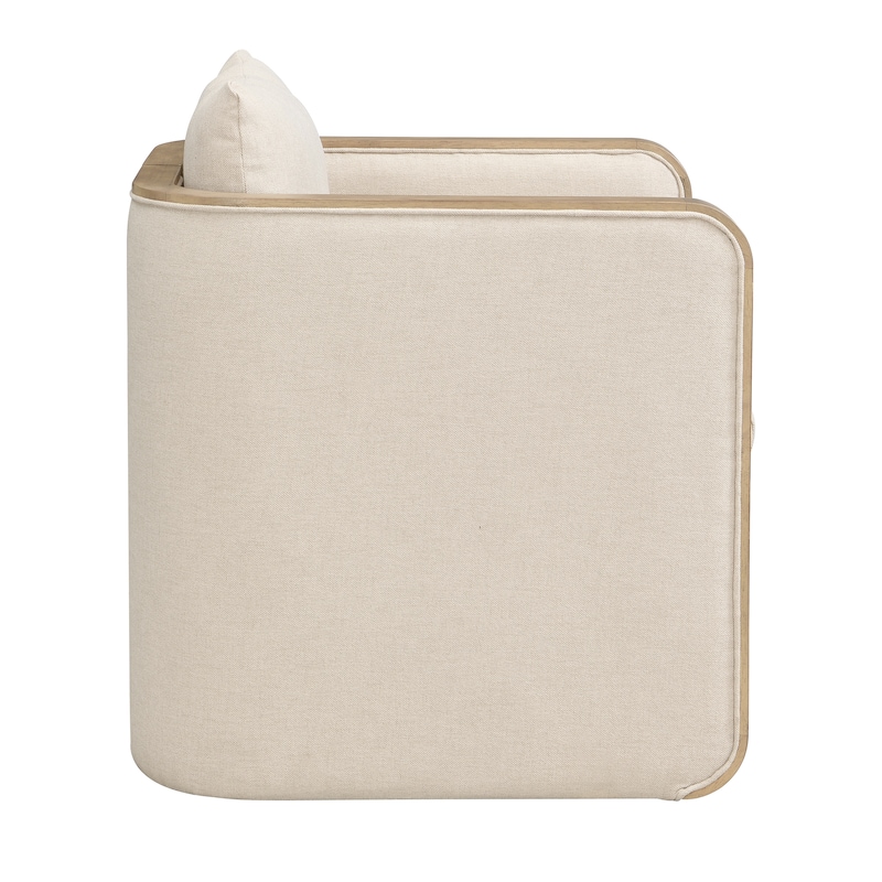 Christopher Knight Home Thaloren Rubberwood Fabric Arm Chair with Upholstered Accent