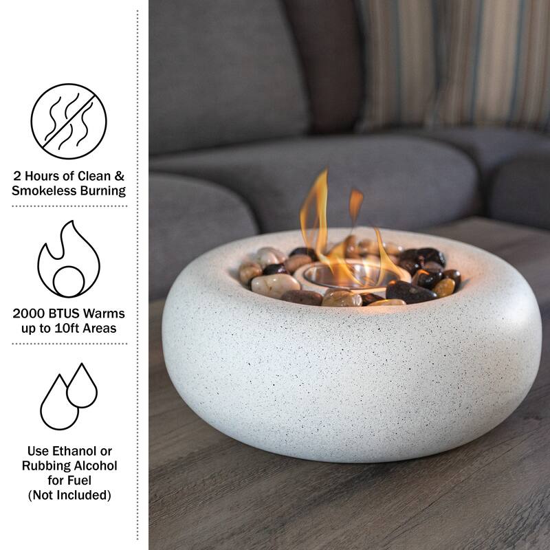 Pure Garden Bioethanol or Rubbing Alcohol Smokeless Tabletop Fire Pit