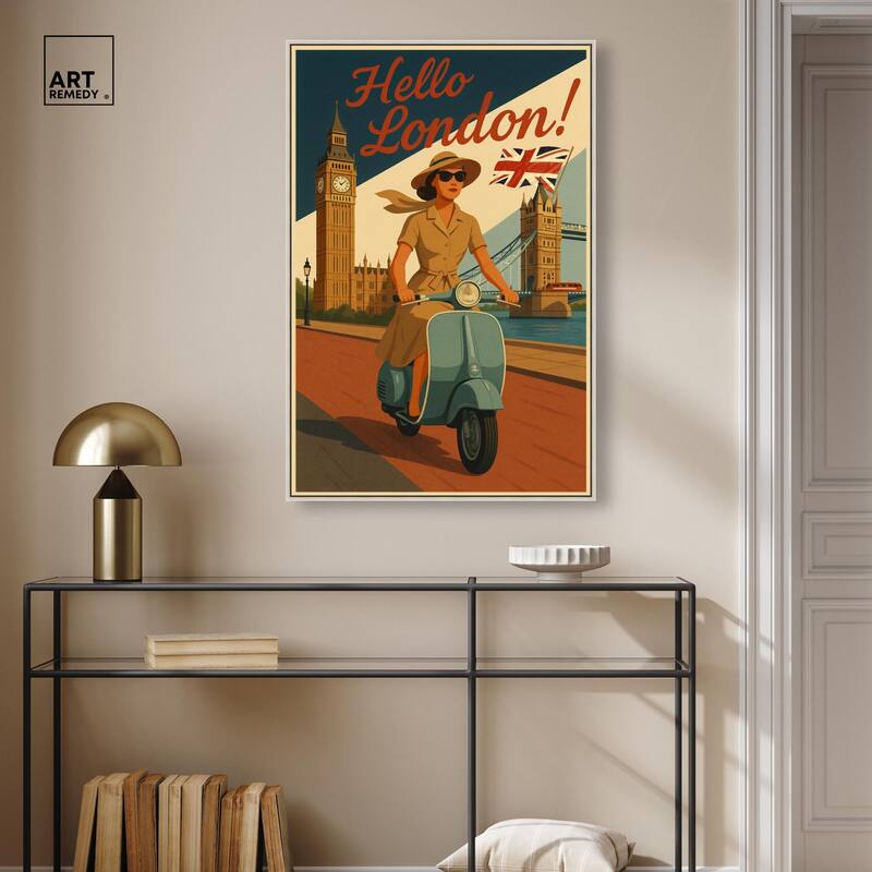 Scooter English Travel Canvas by Art Remedy