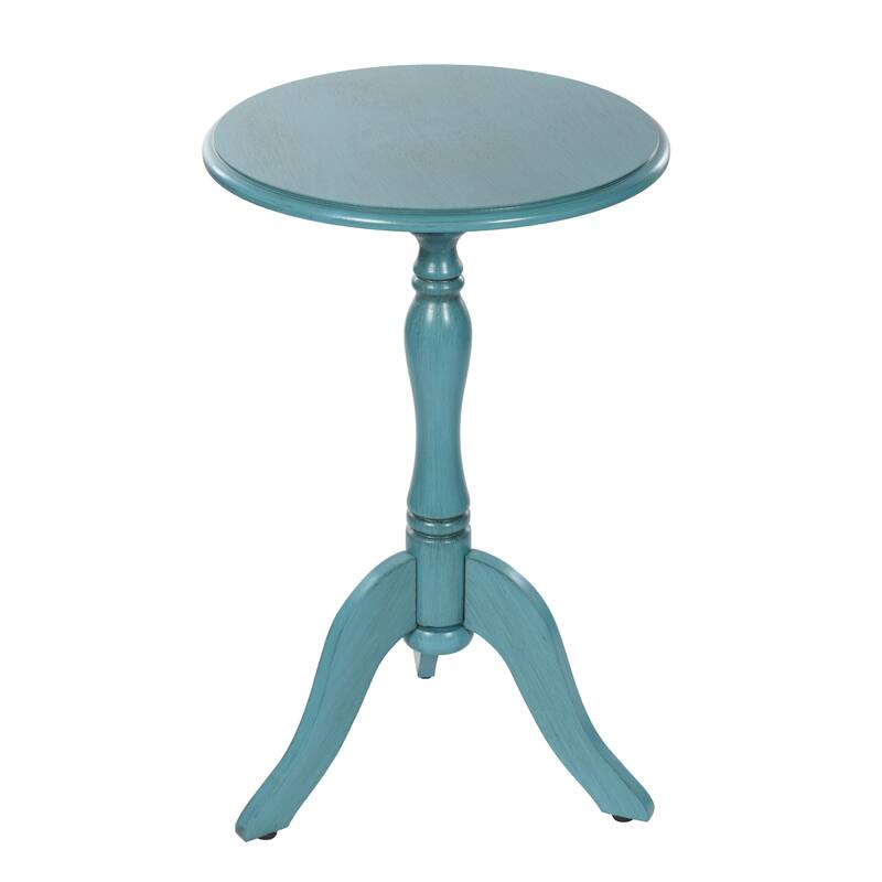 StyleCraft Harbor Breeze Round Pedestal Side Table - Teal Wash