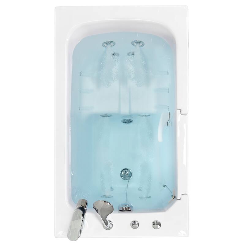 Ella Flow Acrylic Hydro Massage Walk in Tub 28"x48", Inward Swing Door, 2 Piece Fast Fill Faucet