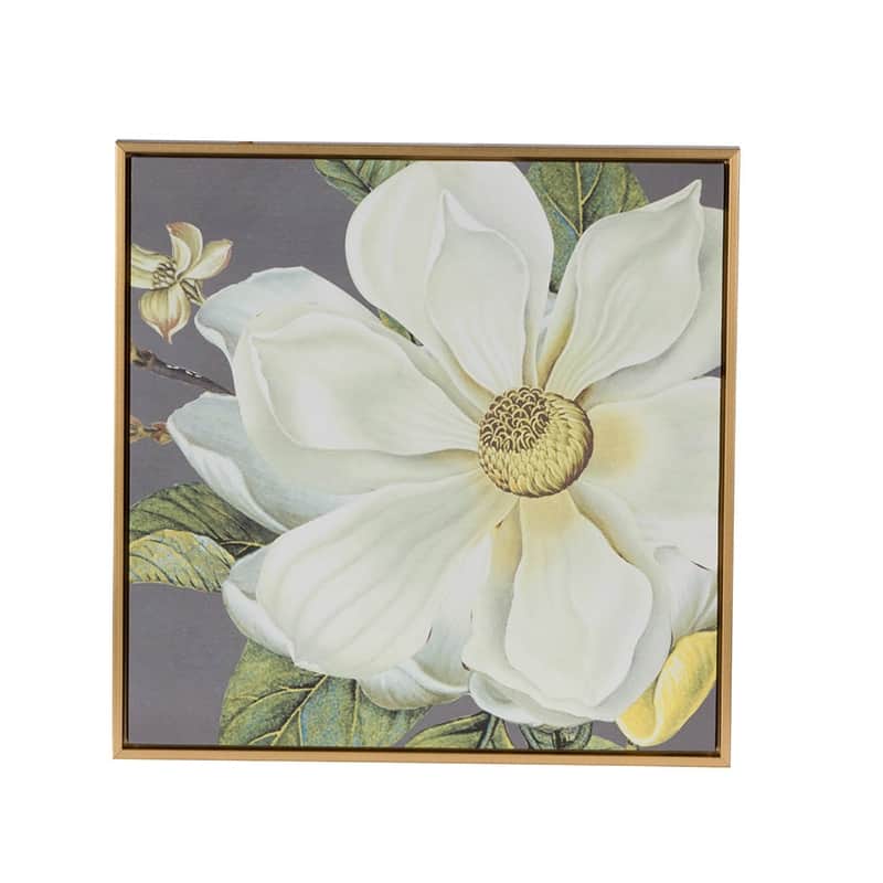 Modern White and Gold Botanical Wall Decor with Pine, for Living Room Dining Room Bedroom Hallway Set of 4