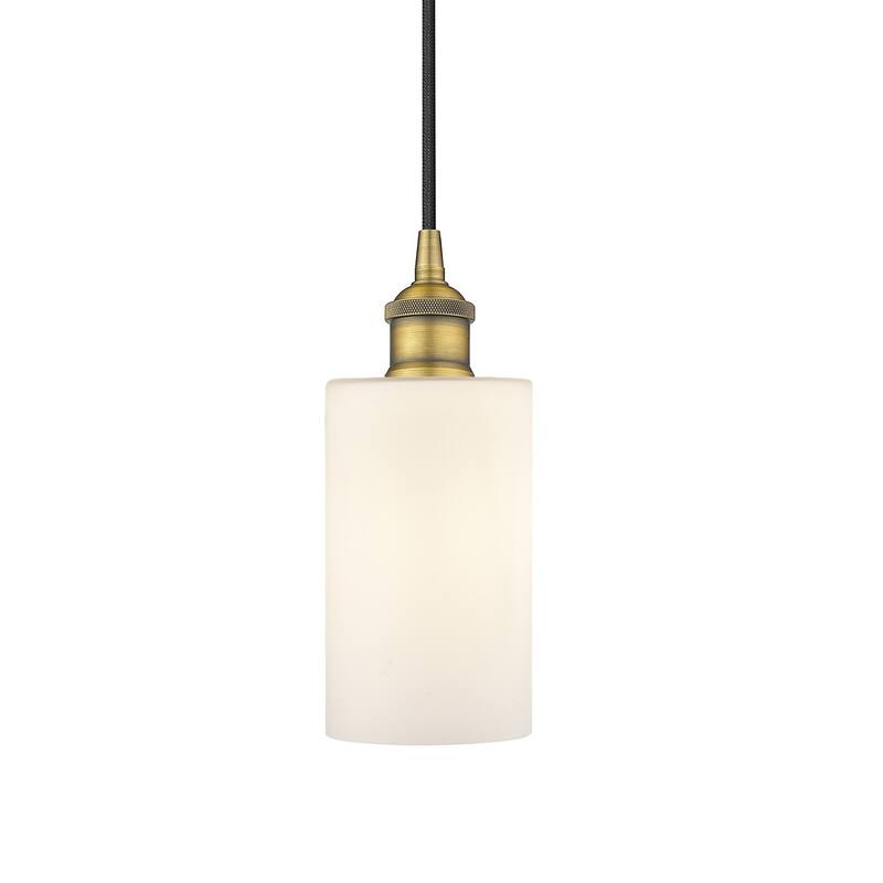 Innovations Lighting 616-1P-10-4 Clymer Pendant Clymer 4" Wide Mini - Brushed Brass / Matte White