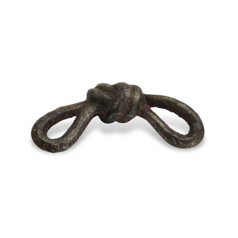 HomeRoots 6" Gray Rustic Cast Iron Knot Tabletop Sculpture - 6 x 2.75 x 1.5