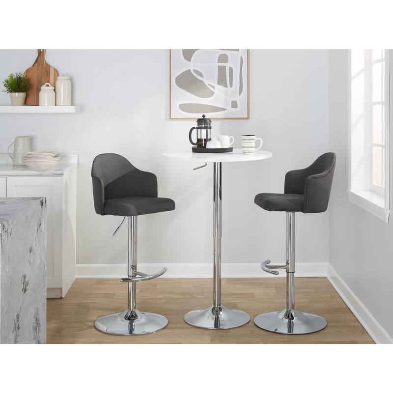 Carson Carrington Valsatra Adjustable Bar Stool with Rounded T Footrest (Set of 2)