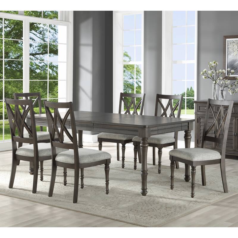 Lockwood Dining Set with Double X-Back Wood Chairs by Greyson Living