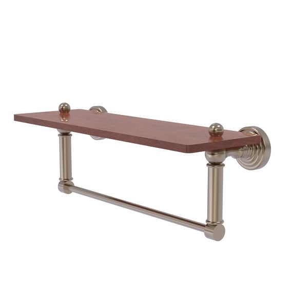 Allied Brass Waverly Place Collection hardwood Shelf with Integrated Towel Bar