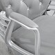 preview thumbnail 9 of 7, Button Tufted Desk Chair, Velvet Vanity Chair with Back and Wheels, Swivel Rolling Chair with Adjustable Height - N/A