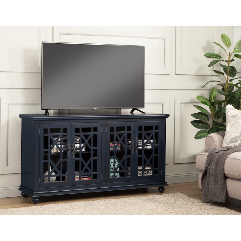 The Curated Nomad Mentezuma 63-inch TV Stand - Dark Navy Blue