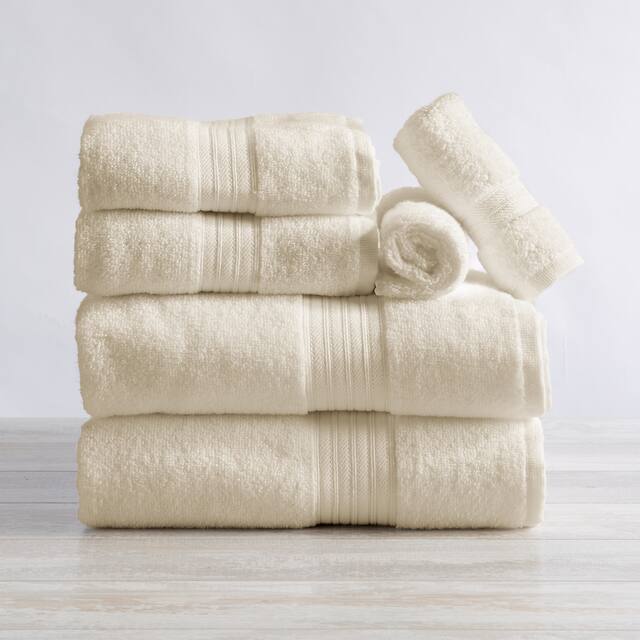 Great Bay Home Cotton Hotel & Spa Quality Towel Set - 6 Piece Set - Ivory