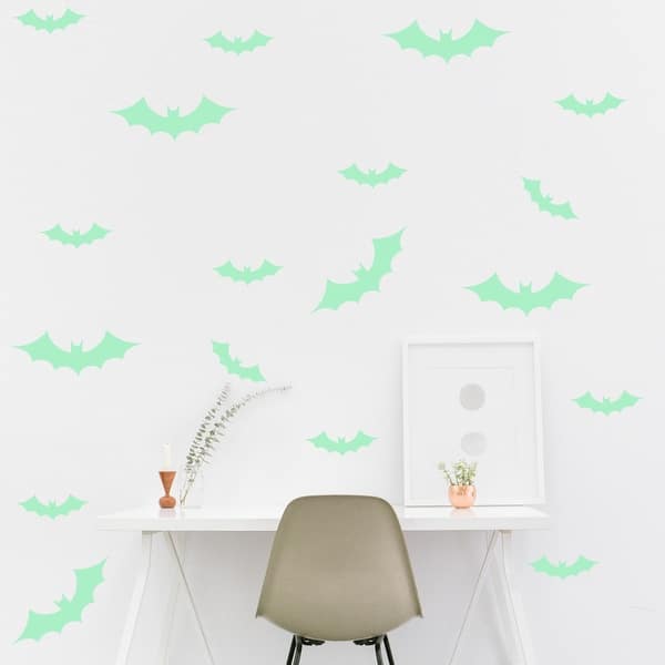 slide 2 of 2, Walplus Peel and Stick Glow In The Dark Bats Wall Sticker Home Room Decor