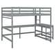preview thumbnail 17 of 19, Full Size High Loft Bed with Built-in Desk and Ladders