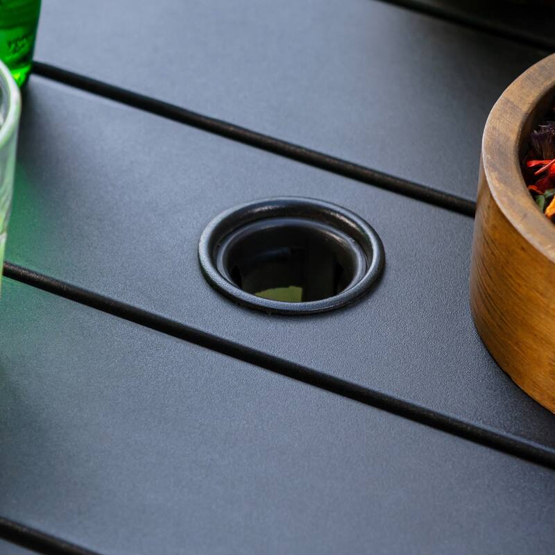 MAISON ARTS 5-Piece Patio Dining Set, Metal Table and 4 Textilene Fabric Swivel Dining Chairs