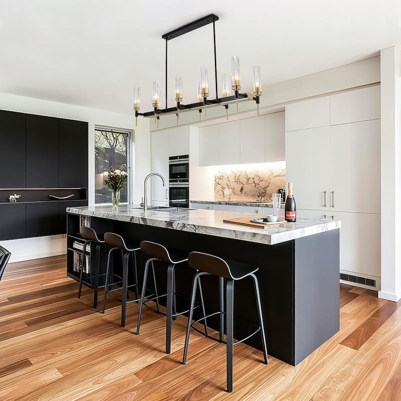 10 - Light Dimmable Modern Linear Kitchen Island Chandelier - 45.28in