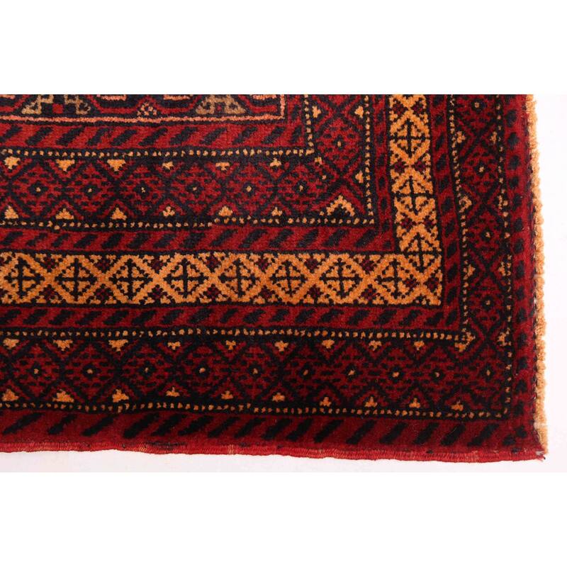 ECARPETGALLERY Hand-knotted Teimani Dark Navy, Red Wool Rug - 3'11 x 6'4