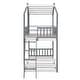 preview thumbnail 21 of 21, Twin over Twin Solid Wood Bunk Bed with Roof and Ladder