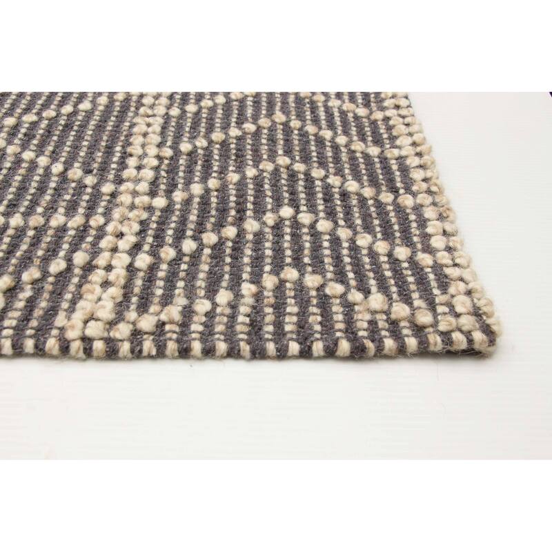 ECARPETGALLERY Braid weave Sienna Grey Wool Rug - 6'0 x 9'3
