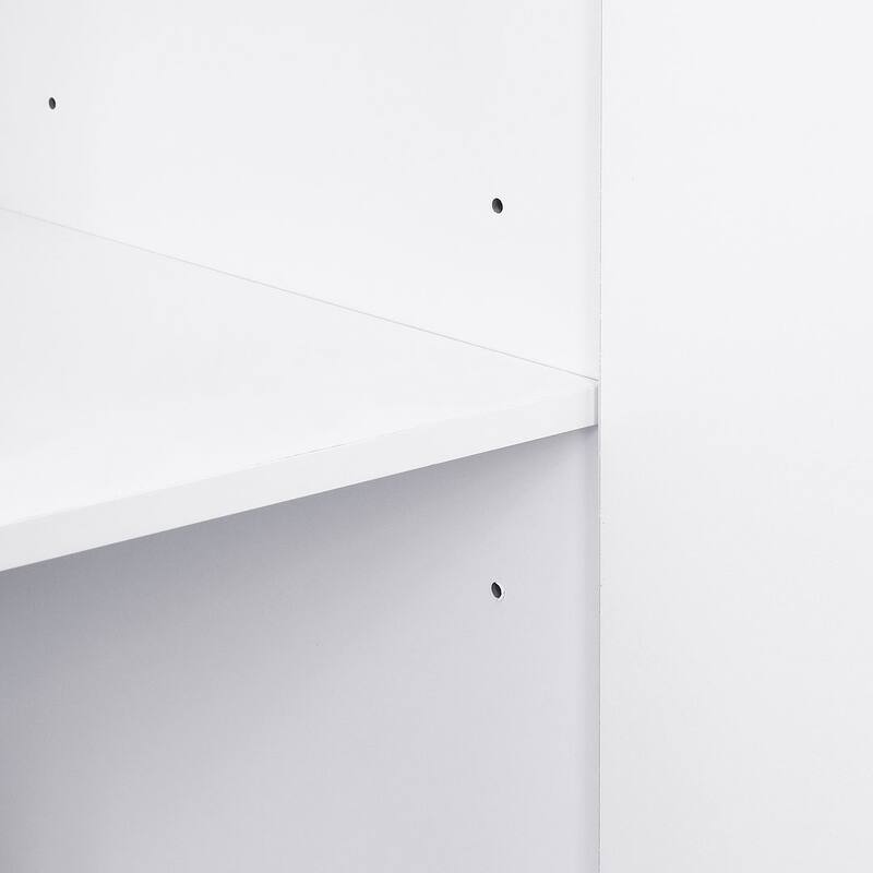93" Modern High Gloss TV Stand with Wall Mounted Floating Storage Cabinets